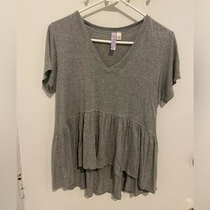 Gray Flowy Alya Tee